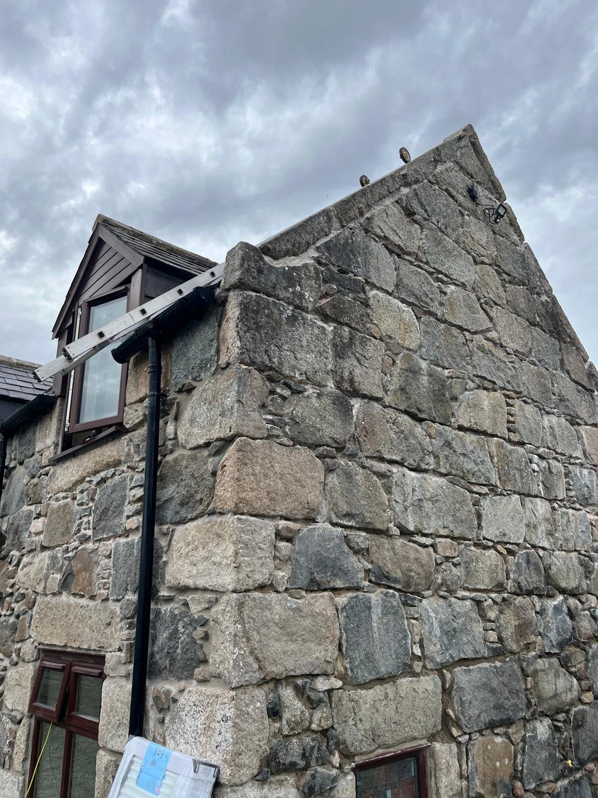 Finished roughcast render around newly fitted windows